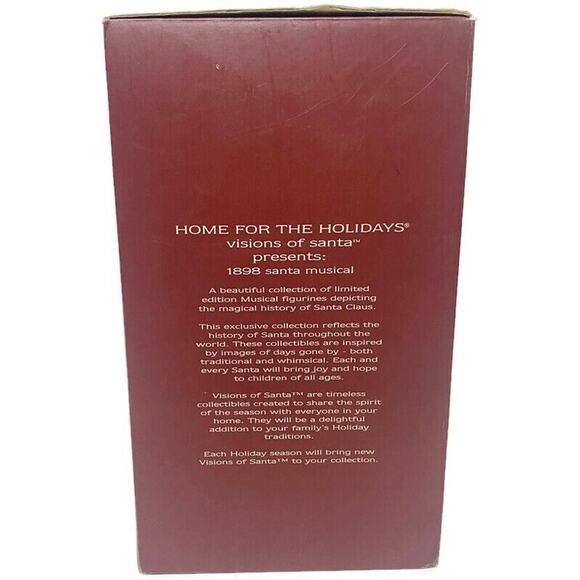 Home for the Holidays Visions of Santa 1898 Resin Santa Musical Figure 10" - Picture 12 of 14